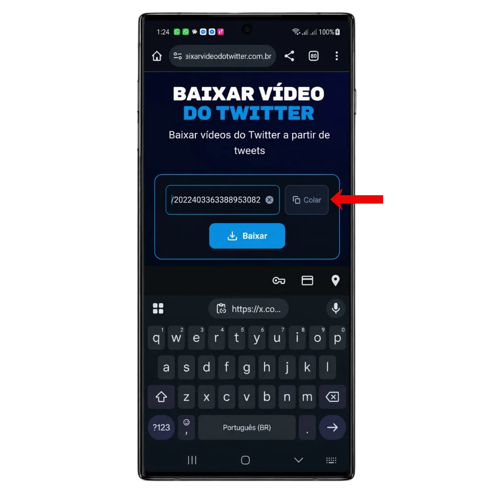 Passo 3 baixar áudio do Twitter em MP3