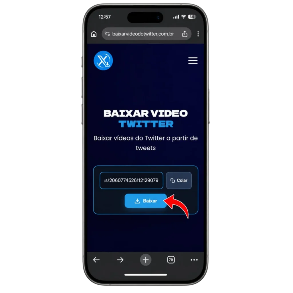 Passo 5 baixar vídeos do Twitter no iPhone