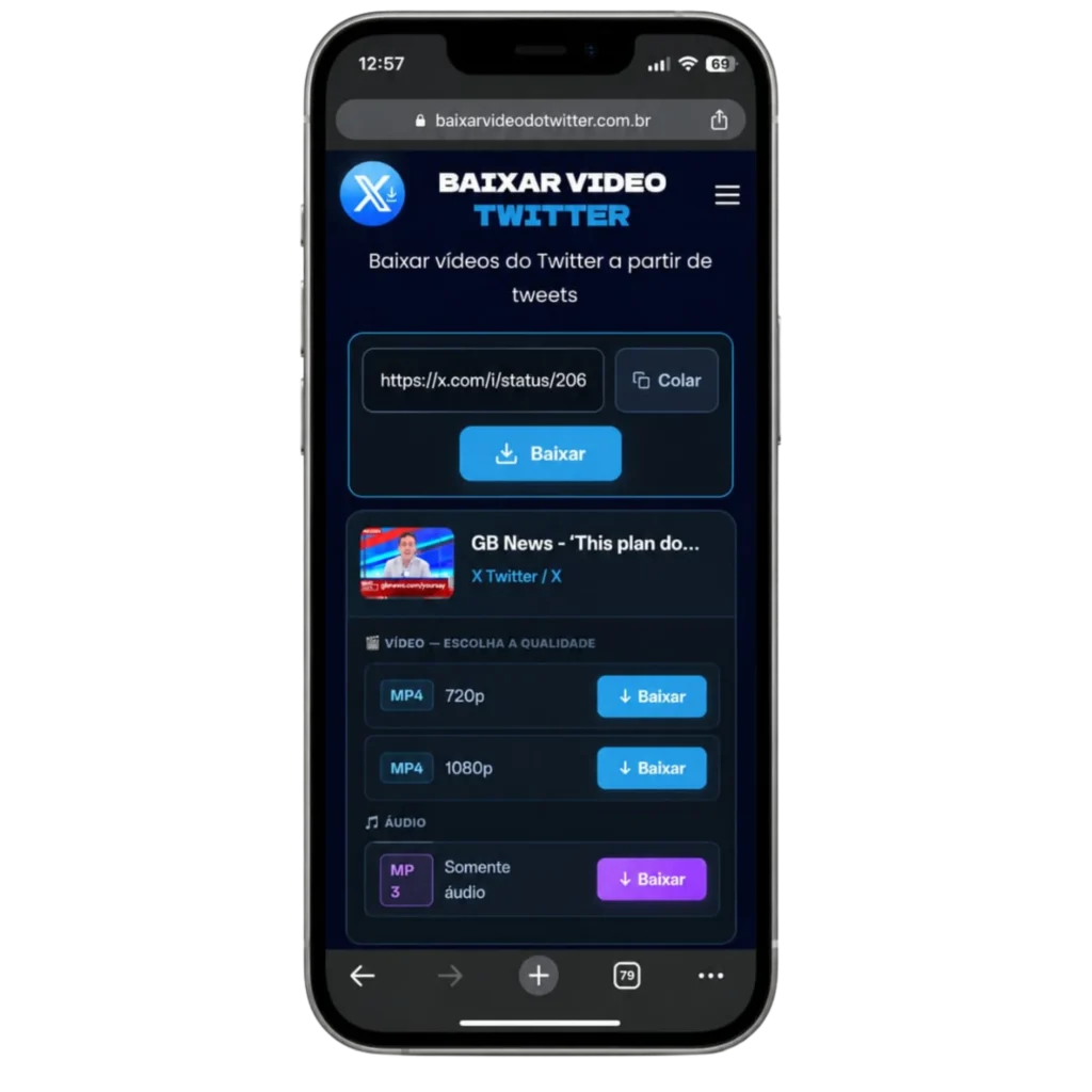 Passo 6 baixar vídeos do Twitter no iPhone